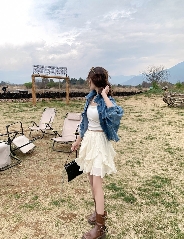 Tencel Drape Asymmetrical Skirt