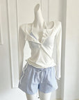 Striped Bikini & Cover-Up 4-Piece Set