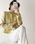 Woven Tweed Short Breezy Jacket