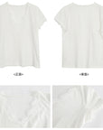 Lace Patchwork V-Neck Short Sleeve Tee