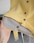 SANDRO cream yellow contrast grey wool cardigan