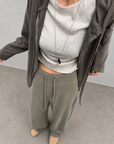 Soft, fluid wide-leg trousers with a comfortable wide waistband.