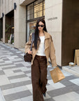 Korean Style Khaki Trench Coat