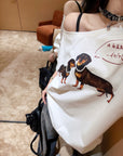 JENNIE Style One-Shoulder Oversized Dachshund Cotton Tee