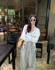MM6 Striped Wide-Leg Floor-Length Pants