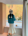 Thick Knit High-Waisted Fishtail Skirt