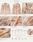 Floral Drawstring Balloon Sleeve Blouse (Includes Bandeau Top)