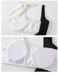 Korean Contrast One-Piece Swimsuit