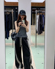 American-Style Striped Eco Cotton Drawstring Lounge Pants