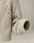 Orb Embroidered Heavy Knit Cardigan