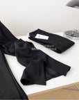 Mink Fleece Straight Slacks With a Slit