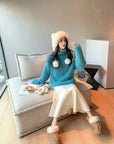 Thick Knit High-Waisted Fishtail Skirt