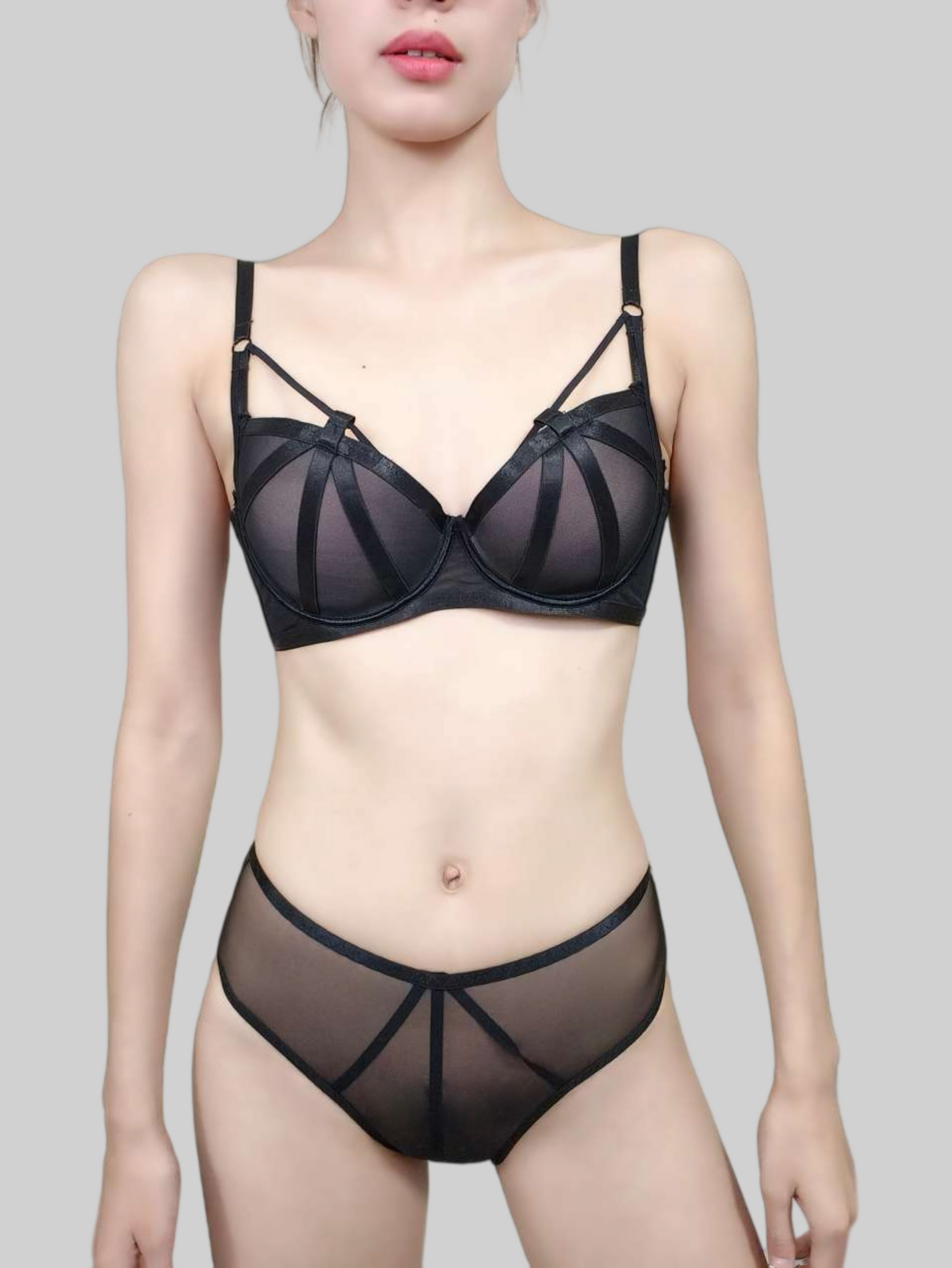 Gradient Mesh Ultra-Sexy Push-Up Bra with Soft Underwire