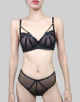 Gradient Mesh Ultra-Sexy Push-Up Bra with Soft Underwire