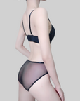 Gradient Mesh Ultra-Sexy Push-Up Bra with Soft Underwire
