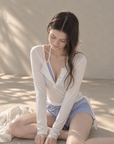Striped Bikini & Cover-Up 4-Piece Set
