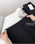 Mink Fleece Straight Slacks With a Slit