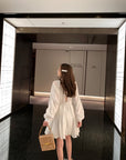 Hollow V-Neck Court Dress