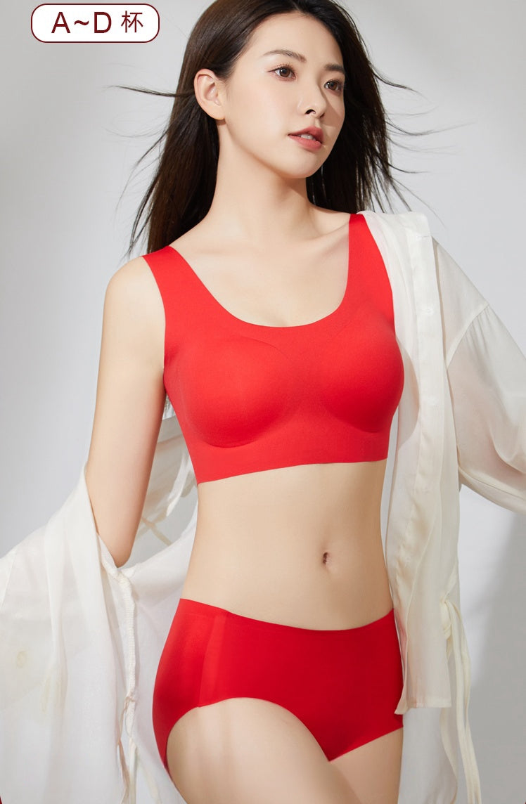 One-Piece Size-Free Red Lingerie