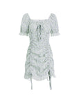 Off Shoulder Drawstring Temperament Short Skirt