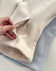 Double-Sided Thickened Fleece Waist-Cinching Top