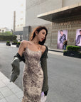 Fishtail Dress With Chinese Ink Sling