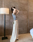 Ink Abstract Art Printed Wide-Leg Pants