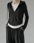 Cashmere hooded faux two-piece set