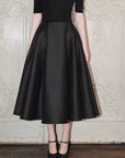 Hepburn-inspired high-waisted French A-line skirt