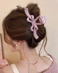 Elegant Large Butterfly Shark Clip in Blush Pink