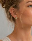 Mother-of-Pearl Clover Stud Earrings
