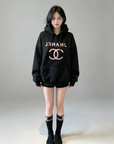 Fleece-Lined Oversized Contrast Hoodie Set