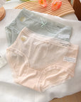 Ice Silk Sexy Lace Pure Desire Mesh Heart Panties (BEIGE)