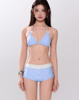 Korean-style Fresh Gingham Bikini Set