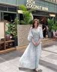 Dreamy French-Style Lantern Sleeve Maxi Dress (with Slip Dress)