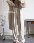 Soft fleece-lined wide-leg pants