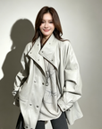 Ultra-Soft Protein Leather Trench Jacket