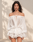 Romantic Off-Shoulder Chiffon Romper