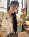 Autumn and Winter Oatmeal Knit Cardigan
