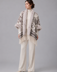 Faux Fur Trimmed Cape Coat
