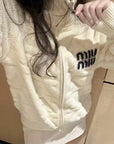 Extra-Thick Mu Style Stand Collar Zip Cardigan