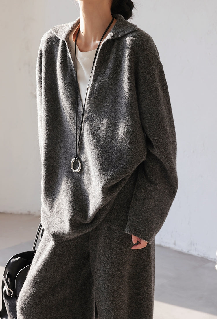 Relaxed Wool Set in Premium Grey
