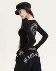 Dark Aesthetic Fleece-Lined Chrome Hearts-Inspired Set