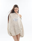 Spring/Summer New Arrival Unique Asymmetric Zipper Off-Shoulder Sweatshirt