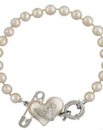 Classic Saturn pearl heart bracelet