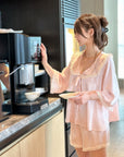 French silk loungewear with a sweet, feminine touch