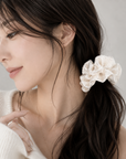 Luxury Korean-Inspired Silk Satin Rhinestone Scrunchie