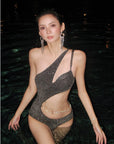 Starlit Sparkle Cut-Out One-Piece Swimsuit