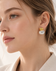 Brushed Silver Stud Earrings