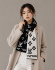 Reversible Cashmere Contrast Letter Scarf